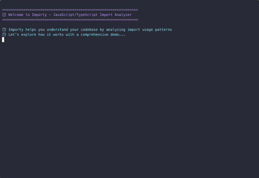Importy CLI Demo - Analyzing React imports in a TypeScript project